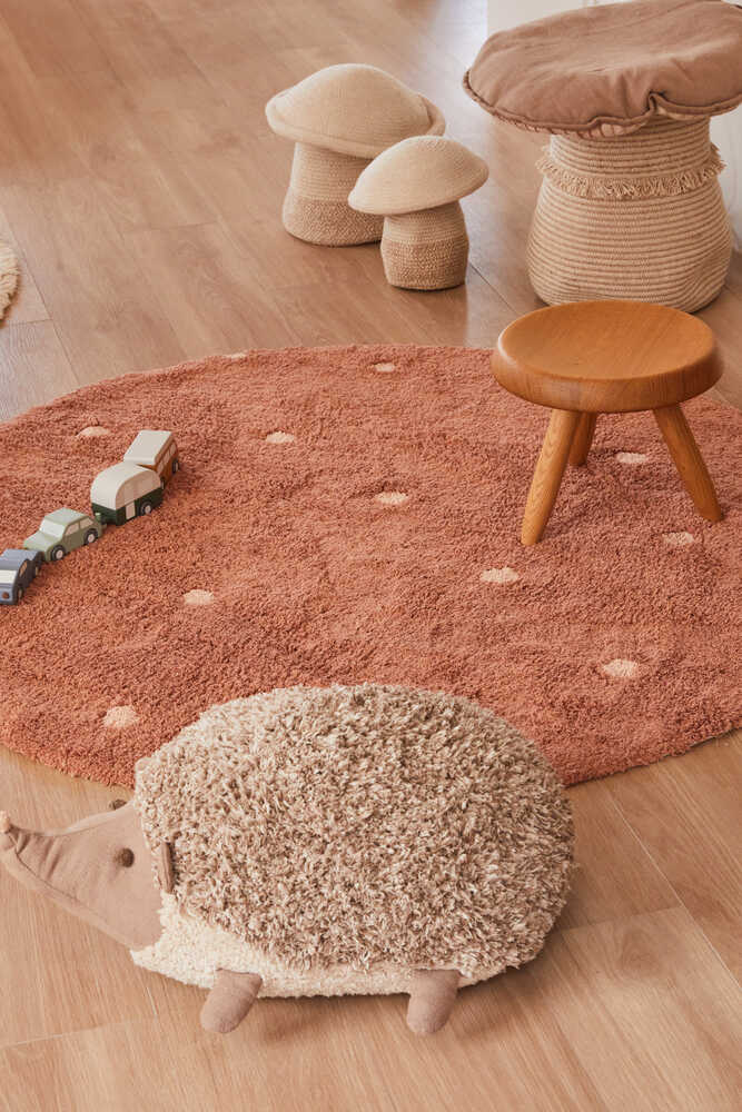 Alfombra lavable redonda Dot Chestnut, imagen 3.
